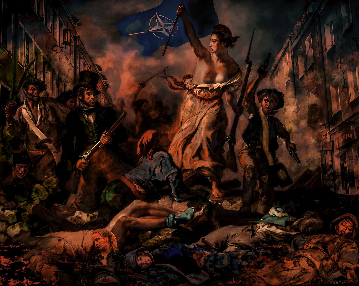 LIBERTA  !     Digital Painting on canvas after Eugene Delacroix Thomas Dellert