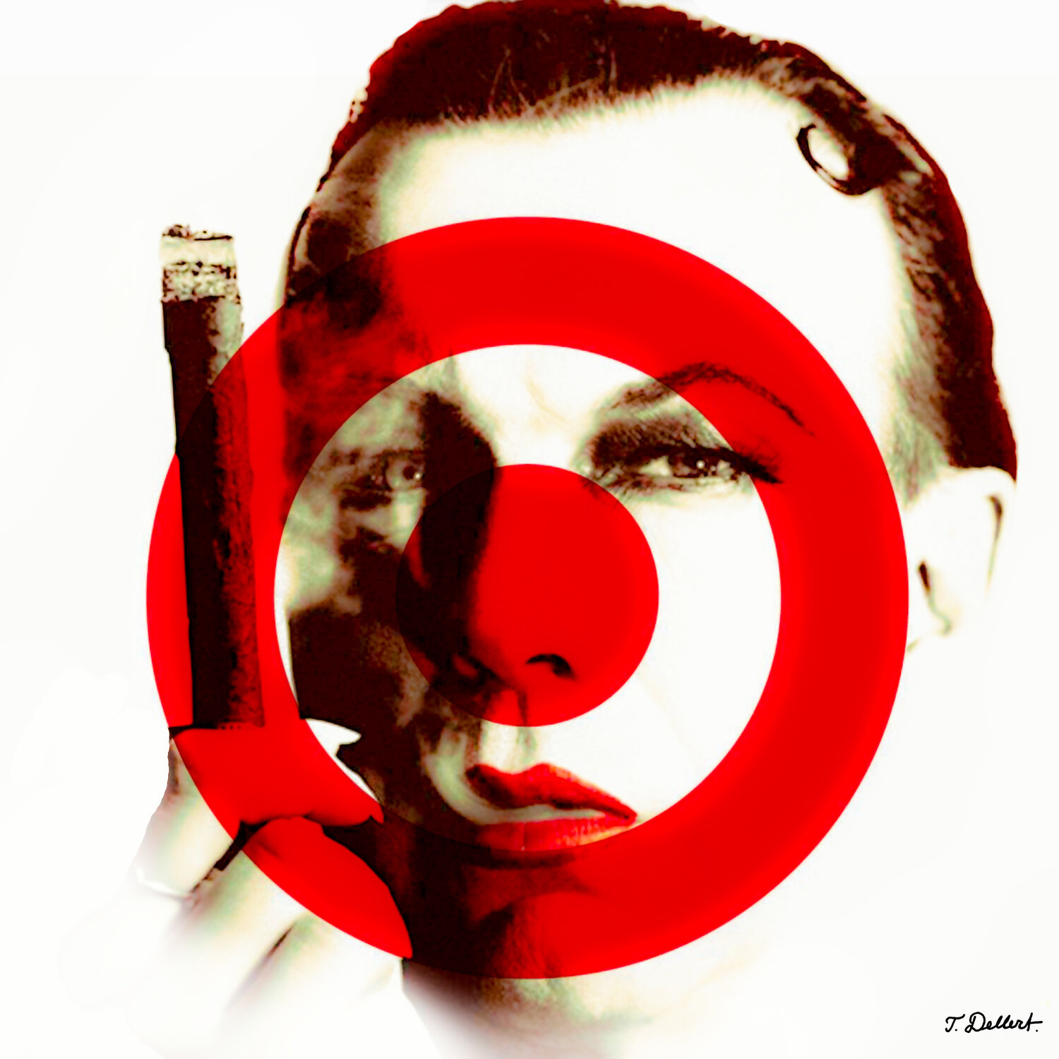 Wo-MAN  Self Portrait with Cigar and red lips Thomas Dellert