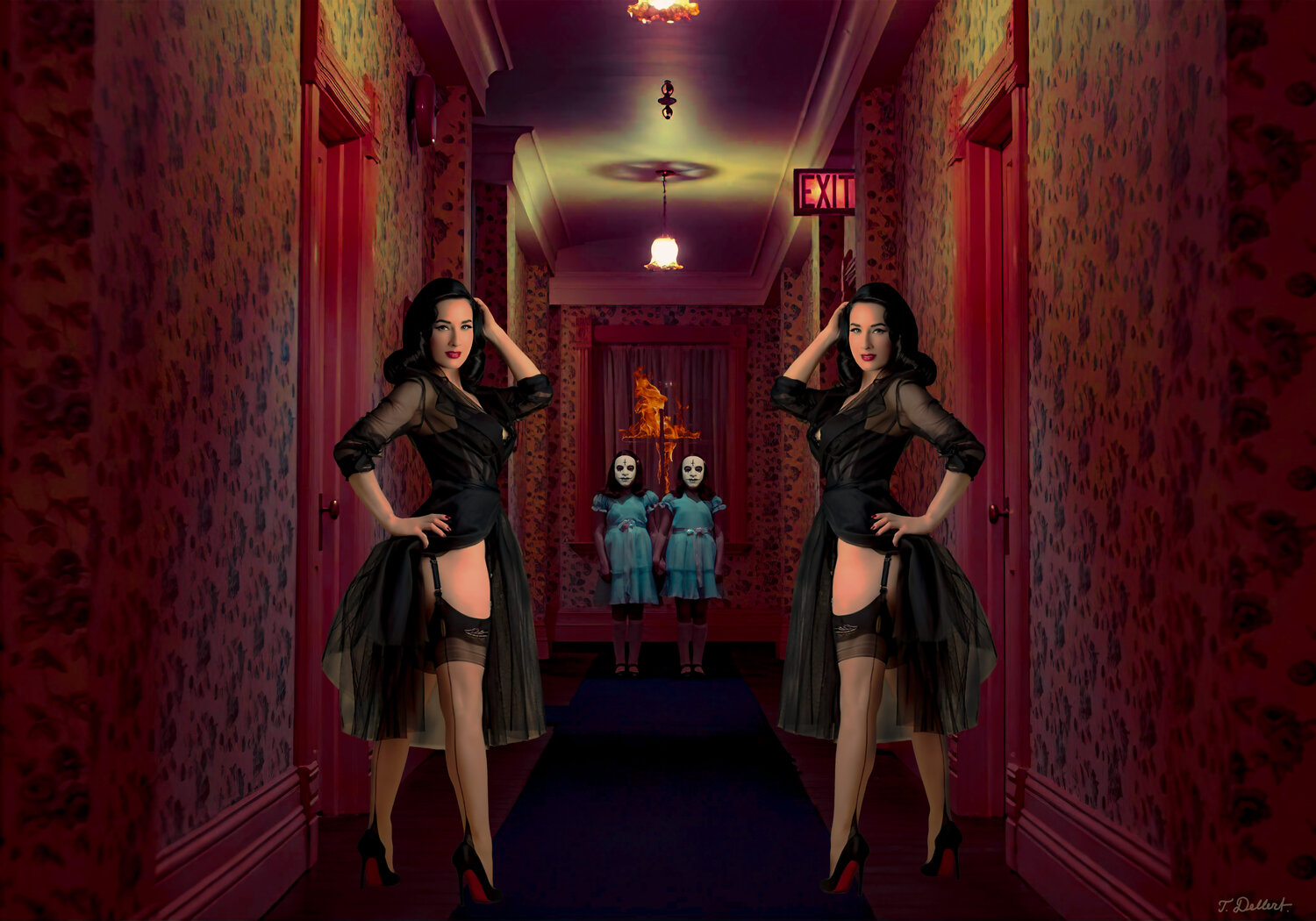 Scary Twins . Dita Von Teese and Stanley Kubrick Thomas Dellert