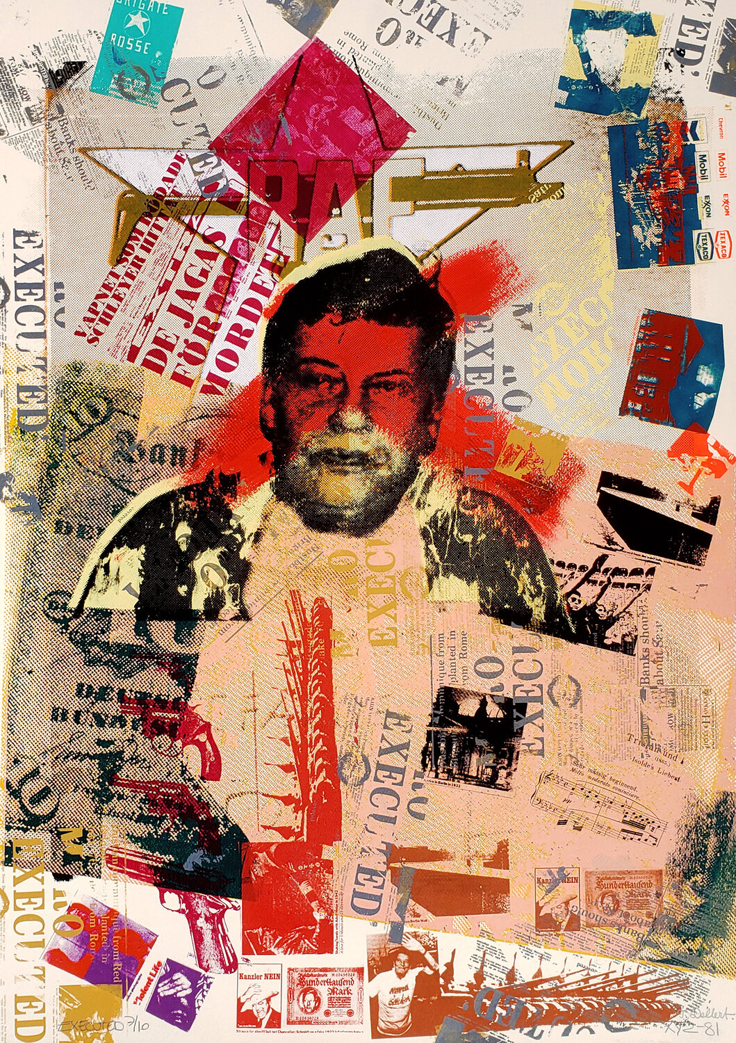 Hans Martin Schleyer  R.A.F.  ONE OF A KIND MULTI PRINT Thomas Dellert Druck zu verkaufen