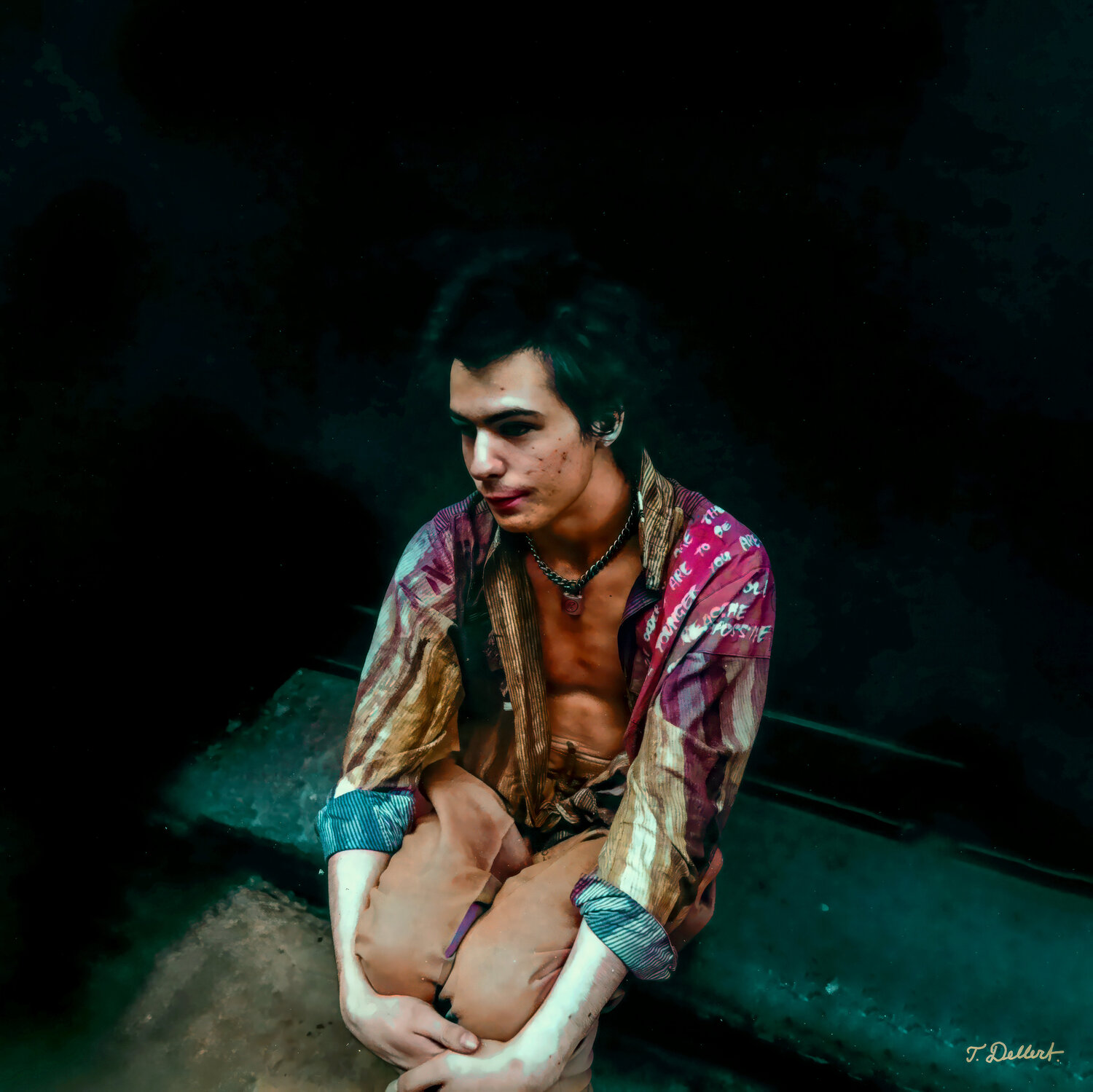 SID VICIOUS Portrait by Tommy Dollar 1977 ( colorised ) Thomas Dellert