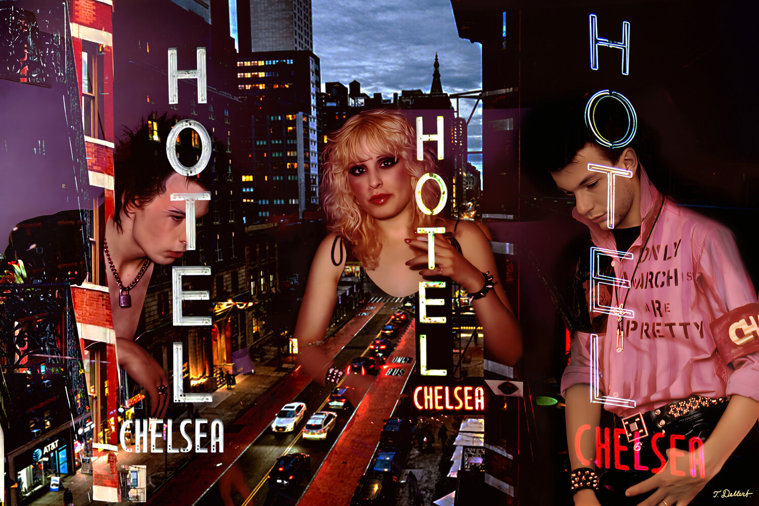 Last Stop Chelsea Hotel new York 1978 Sid Vicious & Nancy Spungen and Tommy Dollar  LIGHTBOX Thomas Dellert Fotografie zu verkaufen