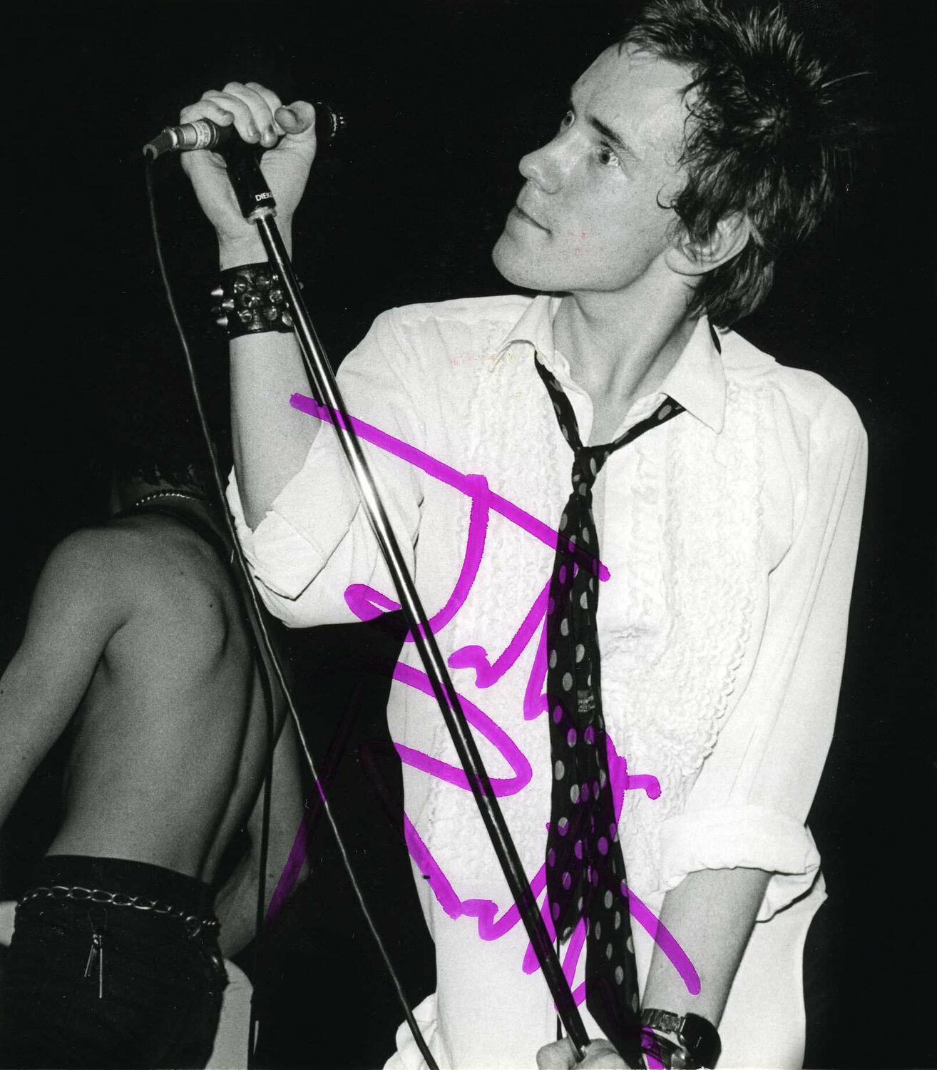 Johnny Rotten signed stage photo by Tommy Dollar Thomas Dellert
