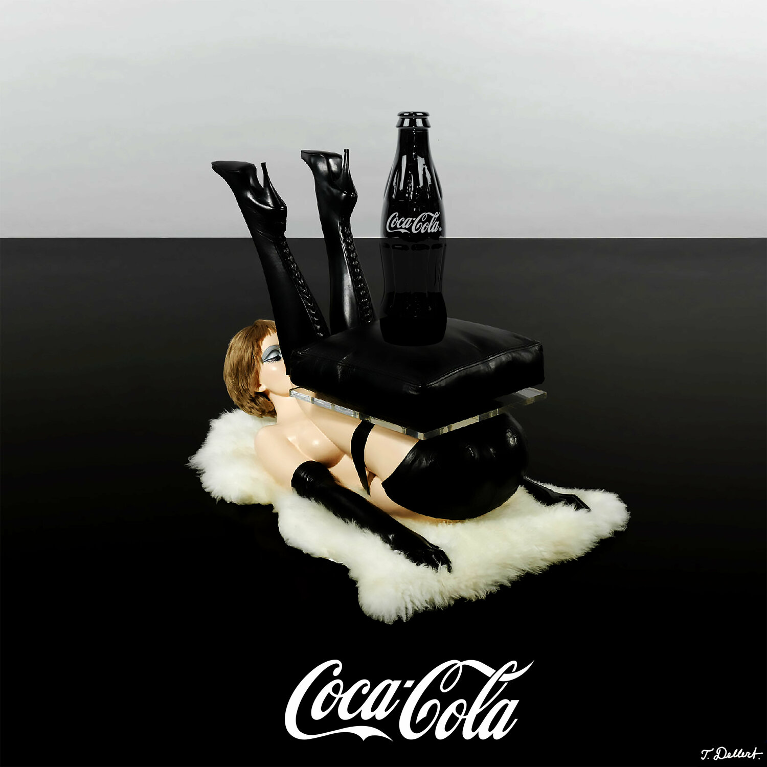 A FETISH FOR COKE.   after Allen Jones Thomas Dellert