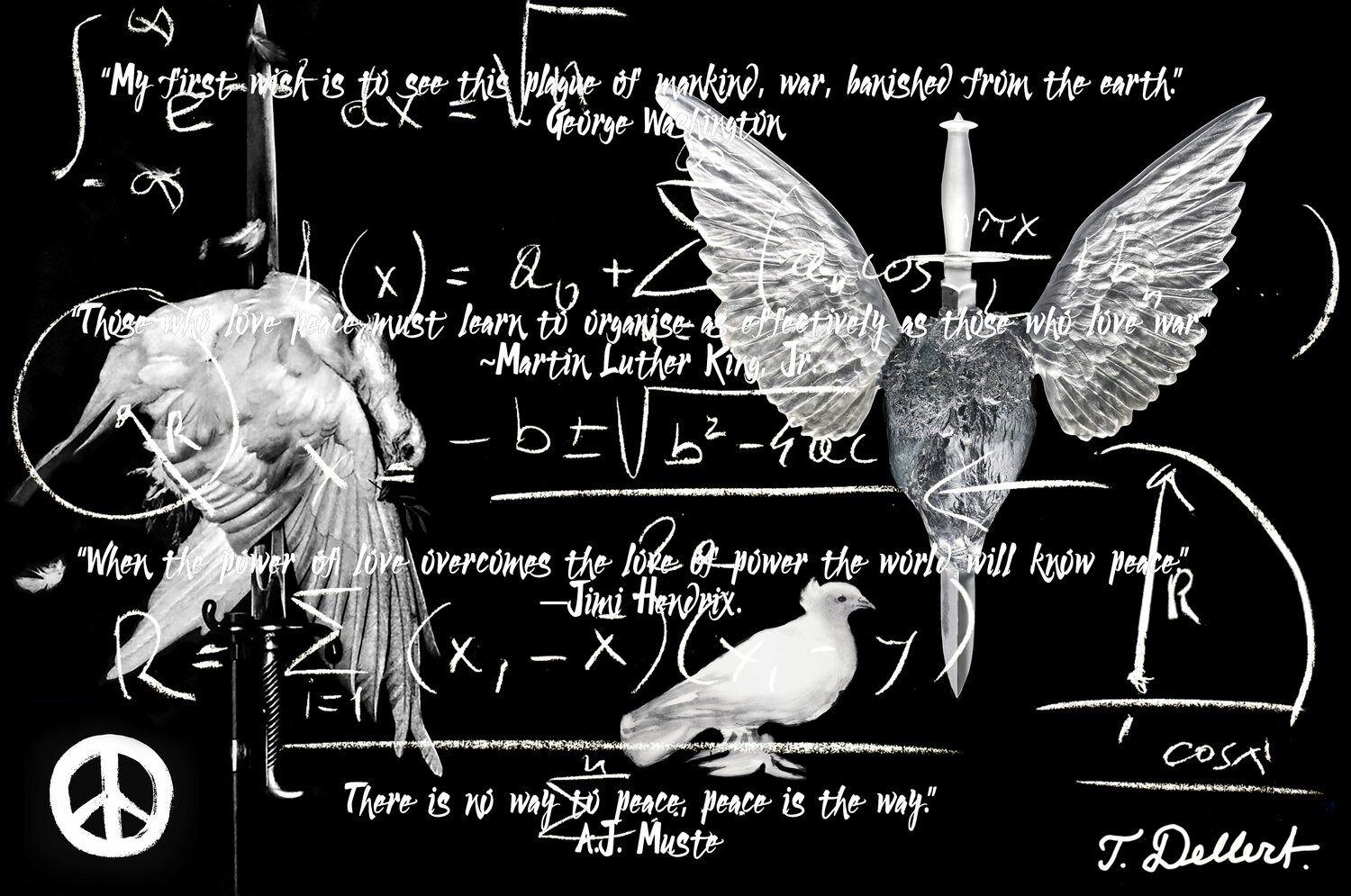 The Equation and Quotation  of PEACE  ( Homage  Damien Hirst, John Heartfield and Pablo PIcasso ) Thomas Dellert Édition à vendre