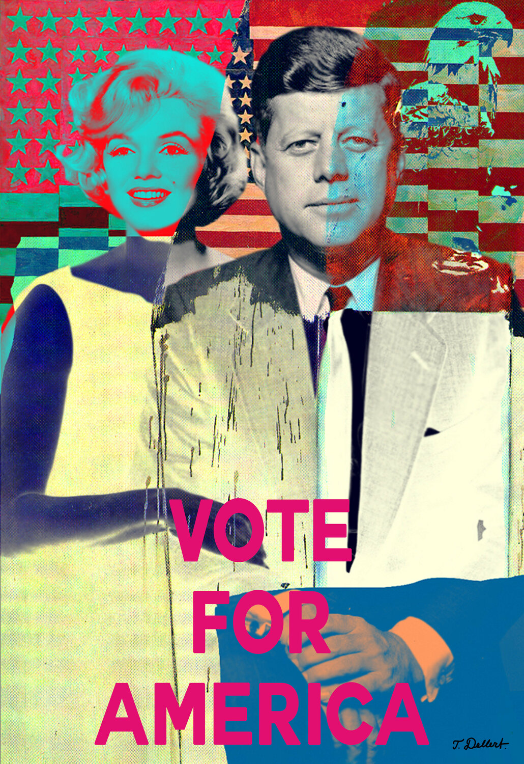 Vote for America   ( Pink Green and Yellow version ) Thomas Dellert