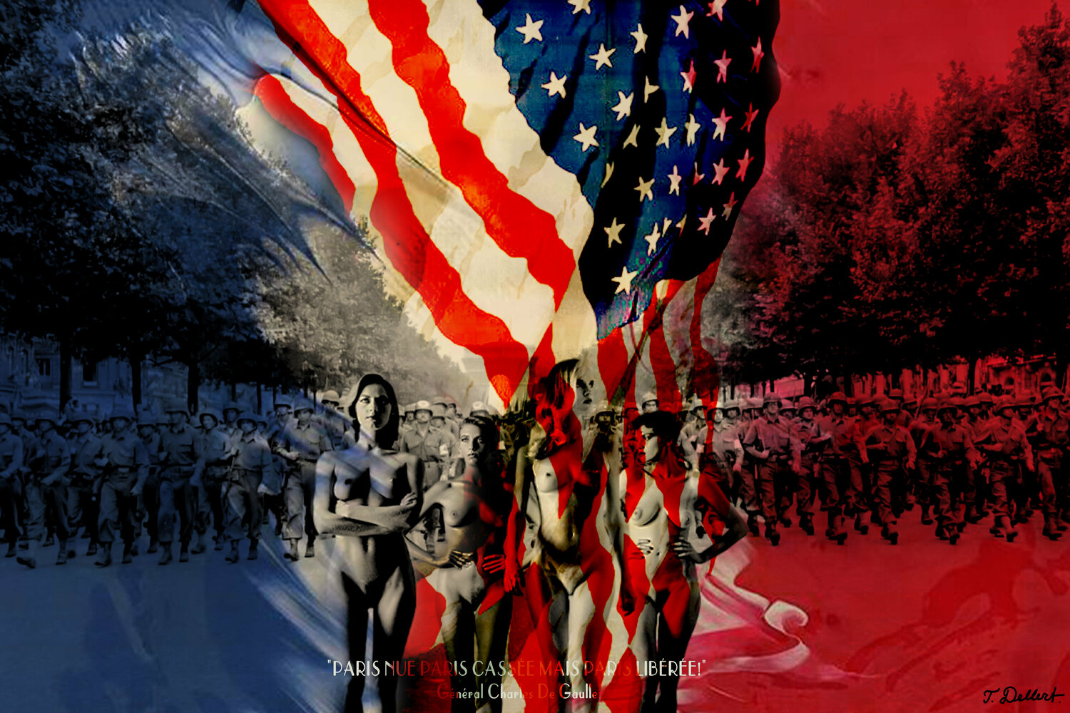 Naked during the Liberation of Paris Thomas Dellert Fotografie zu verkaufen