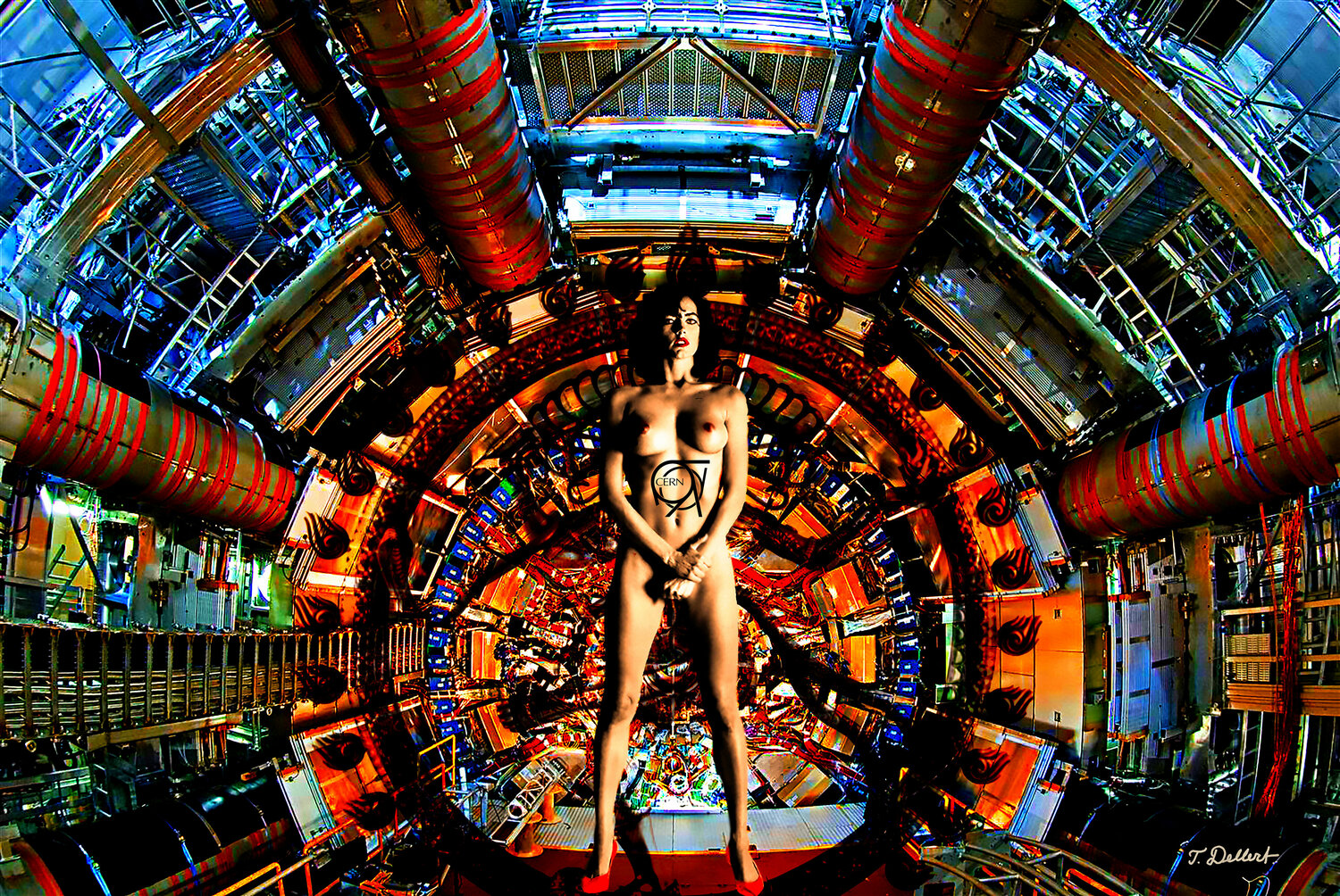 Naked SHIVA the goddess of CERN Thomas Dellert Fotografie zu verkaufen