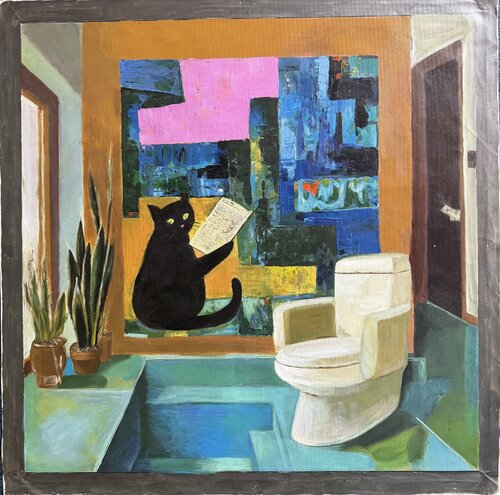 Storyteller Cat di Christian Ferrari, Pittura in vendita su Singulart