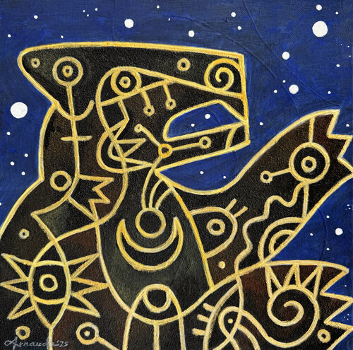 OCELOTL (jaguar in nahuatl). de Rich Arnauda, Pintura a la venta en Singulart