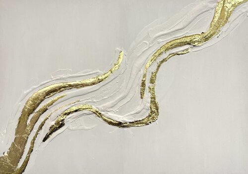 Metal Waves Series: Gold di Noemi Malpassi, Pittura in vendita su Singulart