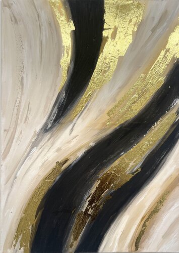 Golden Flow de Noemi Malpassi, Pintura a la venta en Singulart