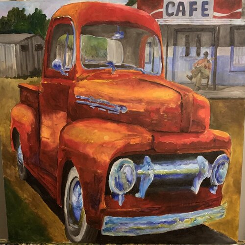 Blue Cafe di John Patrick, Pittura in vendita su Singulart