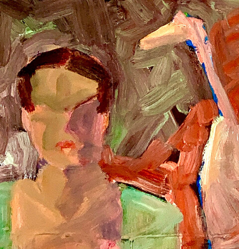 Frida Self Portrait with Heron, Framed, copy A van Mel Smothers, Schilderij te koop op Singulart