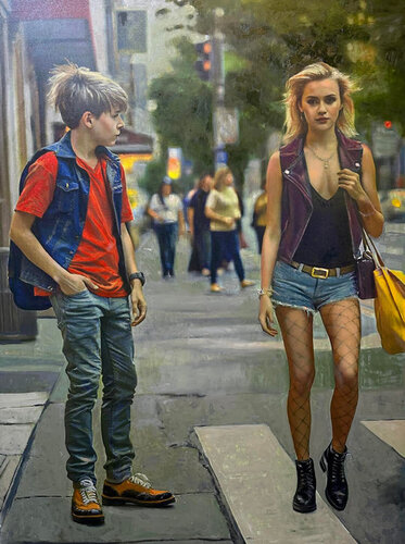 Crosswalk,(After School ) di Bob Moskowitz, Pittura in vendita su Singulart