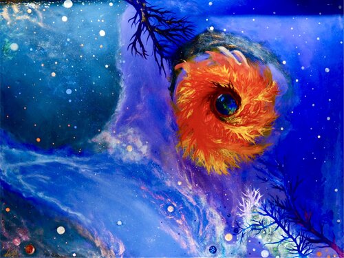 Eye of the Cosmos par Alexander Michael, Peinture en vente sur Singulart