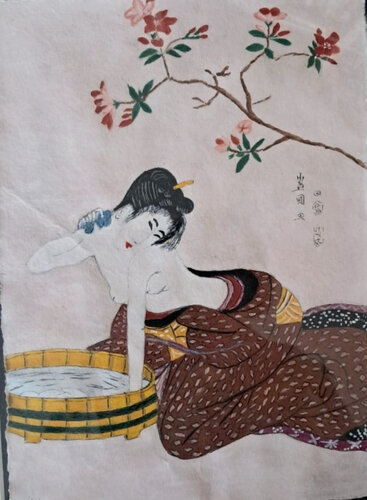 Geisha à sa toilette von Michèle D, Malerei kaufen auf Singulart
