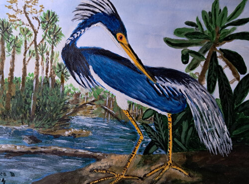 oiseau inspire Audubon de Michèle D, Pintura a la venta en Singulart