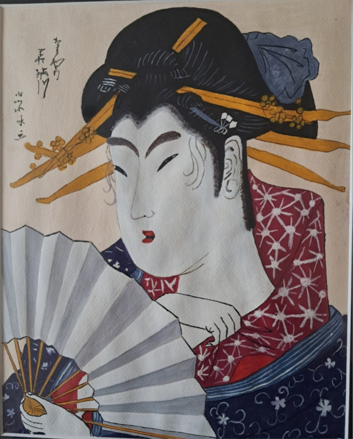 Geisha et son éventail Michèle D