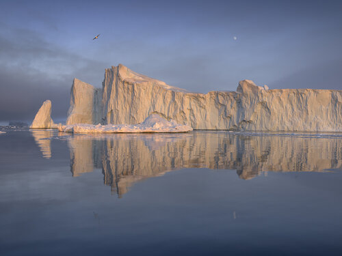 Iceberg and Moon, Greenland 2016 di Hans Strand, Fotografia in vendita su Singulart