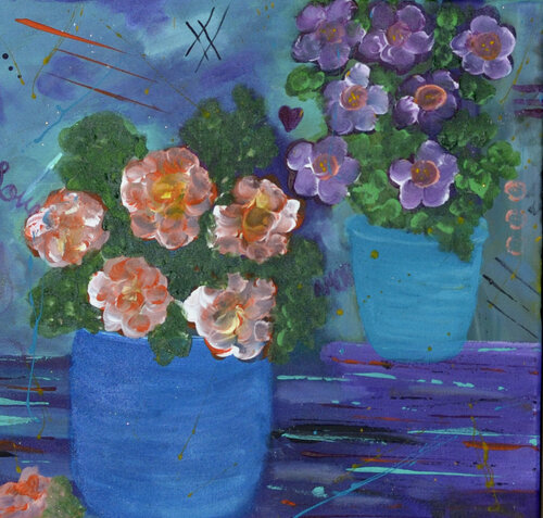 Flowering Together de Bonnie Stafford, Pintura a la venta en Singulart