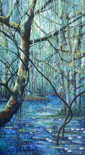 Sacred Waters par Jorge A. Yances, Peinture en vente sur Singulart