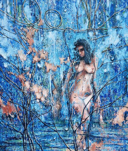 Where Water Remembers Her par Jorge A. Yances, Peinture en vente sur Singulart