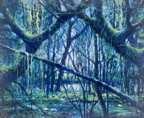 A quiet place to return to par Jorge A. Yances, Peinture en vente sur Singulart