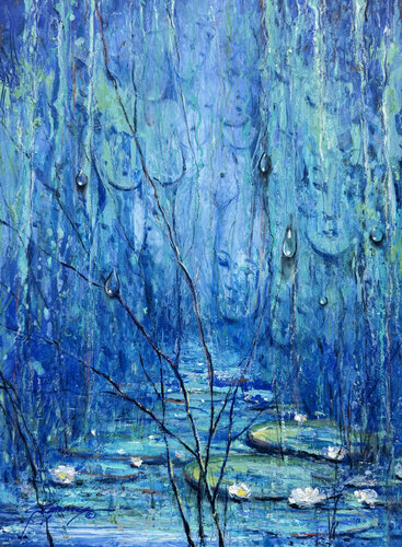Blue Stillness par Jorge A. Yances, Peinture en vente sur Singulart