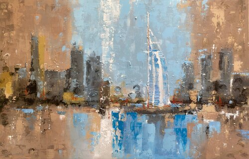 Dubai scyline absctract van Nerida Richardson, Andere media te koop op Singulart