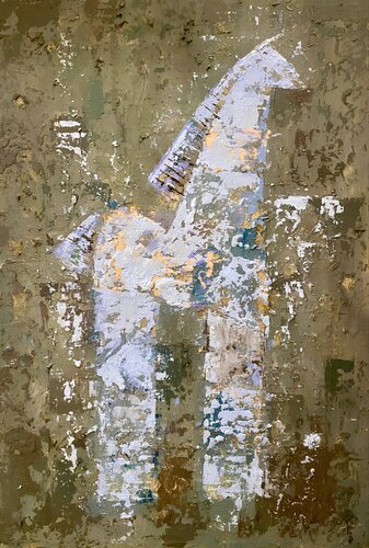 Horse abstract vertical painting von Nerida Richardson, Andere Medien kaufen auf Singulart