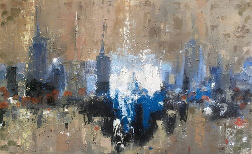 New York big scyline abstract by Nerida Richardson, Other Media for Sale on Singulart