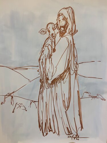 The Gentle Shepherd by Susan Perpich, Painting for Sale on Singulart