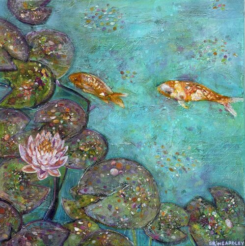 Koi Pond by Erin Eardley, 회화 for Sale on Singulart