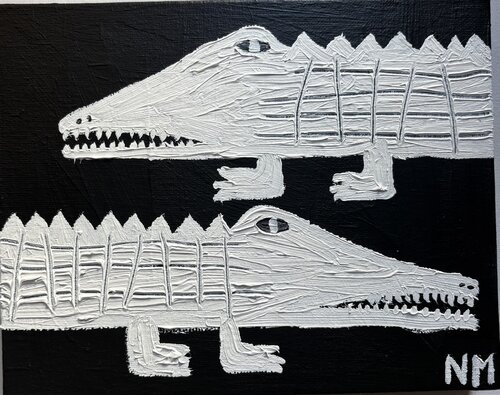 Two white crocs. di Nancy McKie, Pittura in vendita su Singulart