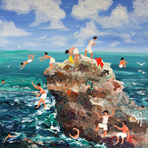 Farah at the sea di Wael Hamadeh, Pittura in vendita su Singulart
