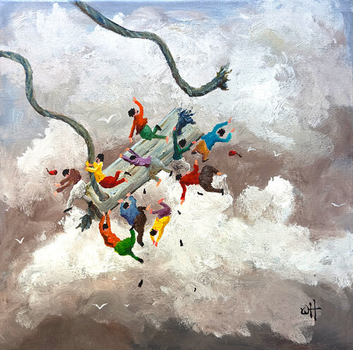 broken cloud di Wael Hamadeh, Pittura in vendita su Singulart