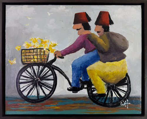 Friendship on a ride di Wael Hamadeh, Pittura in vendita su Singulart