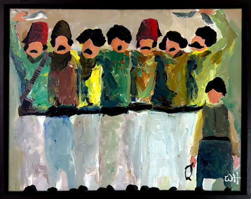 Manhood and a hero di Wael Hamadeh, Pittura in vendita su Singulart