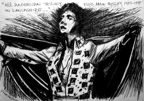 'ALL AMERICAN TROLOGY, IN LANCASHIRE...' ELVIS AARON PRESLEY, 1935-1977 von Robert Fairclough, Zeichnungen kaufen auf Singulart