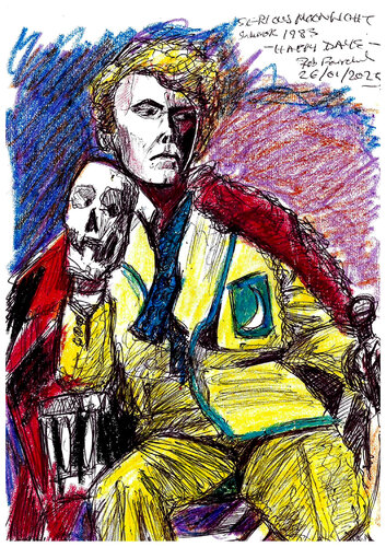 DAVID BOWIE, 'SERIOUS MOONLIGHT' TOUR, 1983 - 'CRACKED ACTOR' by Robert Fairclough, Drawing for Sale on Singulart