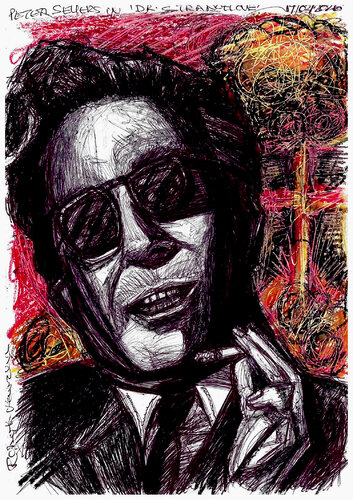 STANLEY KUBRICK - 'DR. STRANGELOVE, OR HOW I LEARNED TO STOP WORRYING AND LOVE THE BOMB' (1964) di Robert Fairclough, Disegno in vendita su Singulart