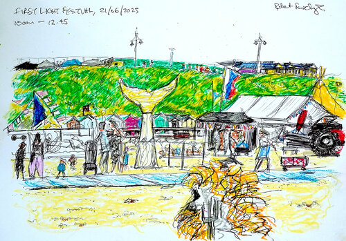 FIRST LIGHT FESTIVAL, DAY 1 - 10am-4pm by Robert Fairclough, 소묘 for Sale on Singulart