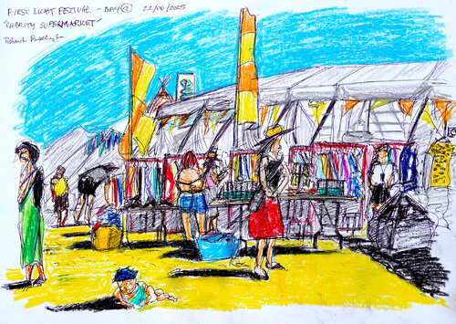 FIRST LIGHT FESTIVAL, DAY 2 - CHARITY SUPERMARKET de Robert Fairclough, Dibujo a la venta en Singulart