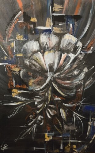 Inébranlable fleur d’or van Sania Labbe, Schilderij te koop op Singulart