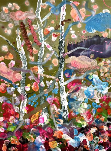 Birken im Chaos par Julian Verweyen, Peinture en vente sur Singulart