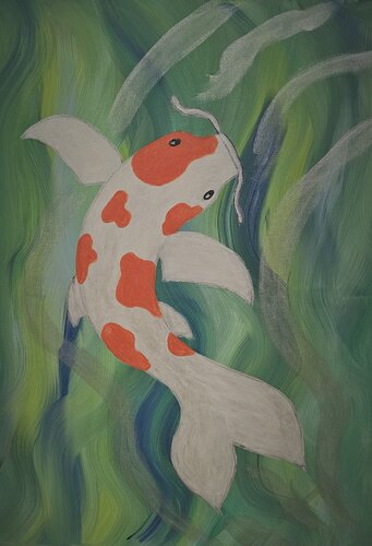 Auksinė žuvelė van Edita Karčiauskienė, Schilderij te koop op Singulart