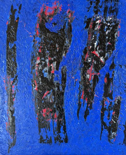 Black and blue by Hans Cordfunke, Painting for Sale on Singulart