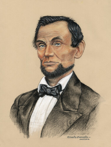 Abraham Lincoln Portrait 1860 van David Zamudio, Andere media te koop op Singulart