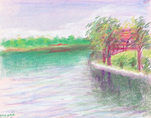 Lake Shalom de David Zamudio, Obra en papel a la venta en Singulart